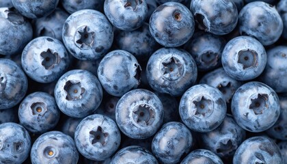 Fresh Organic Blueberries Macro Close-up Background © Abdul