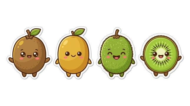 Cute Kawaii Fruit Characters for Kids and Food Related Projects
