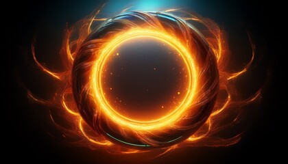 Fototapeta premium Ethereal Electric Orange Ring With Glowing Energy
