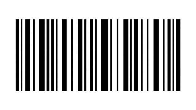Black barcode icon isolated on transparent background