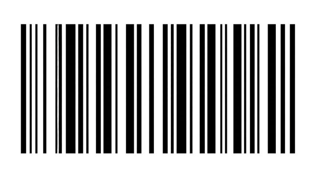 Black barcode icon isolated on transparent background