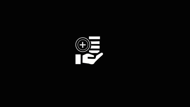 Financial growth icon with hand holding stacked coins and a plus sign for increasing wealth a showing supporting
