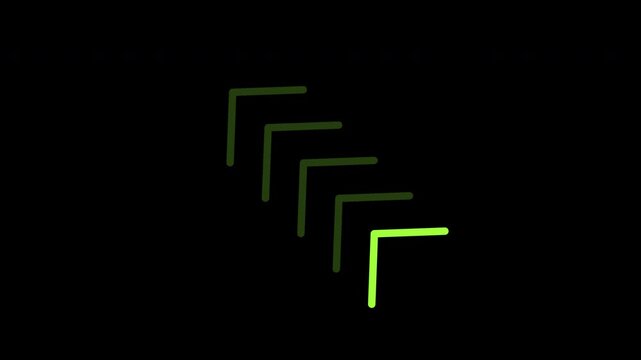 Diagonal Up Left Arrows Lime Thin Blink Loop Transparent Background Alpha Motion Graphics