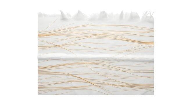 Abstract gold lines on white fabric modern wall art for minimalist interior design