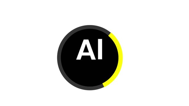 Glowing AI Artificial Intelligence Logo Icon Animation - Seamless Loop Motion Background Stock Footage