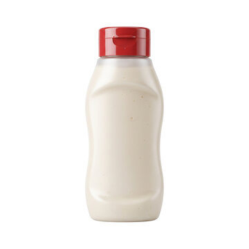 white mayonnaise squeeze bottle isolated on transparent background png