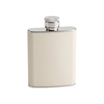 Blank cream hip flask isolated on transparent background png