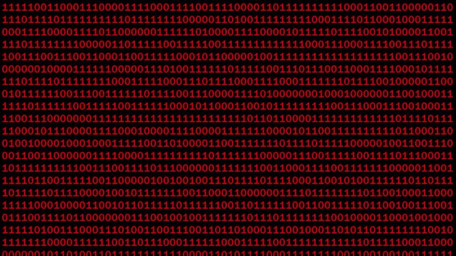 High-resolution digital binary code background, featuring streaming red, matrix data streams, for cyber security, advanced technology, artificial, intelligence, software development, and data
