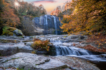 Naklejka premium The Suuctu Waterfall in Bursa District of Turkey