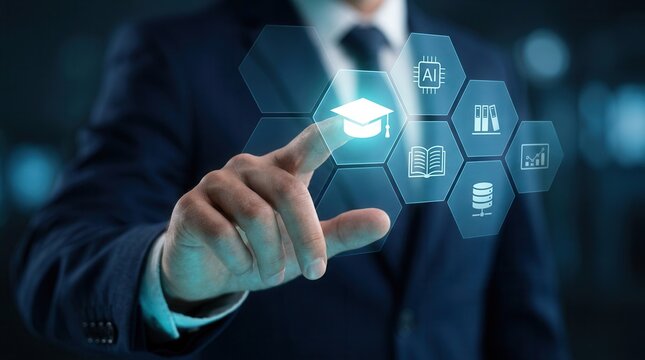 AI education technology enables online learning and digital certification for professionals.