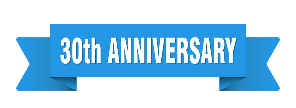 30th anniversary ribbon isolated on transparent background. 30th anniversary ribbon