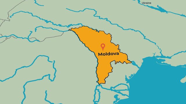 Moldova Map Animation Locator Zoom 4K Motion Graphic
