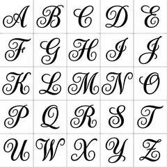 Alphabet Letters in a Grid Pattern. © Mr.dexterouz