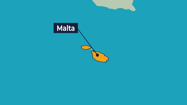 Malta Map Animation Locator Zoom 4K Motion Graphic
