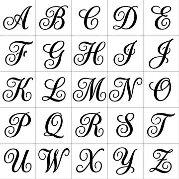 Alphabet Letters in a Grid Pattern.