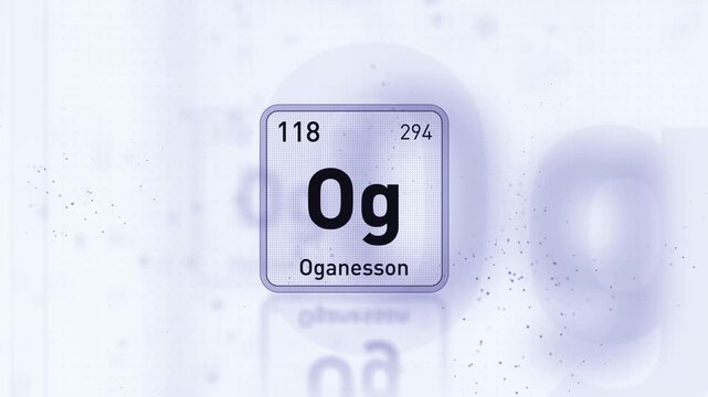 Periodic Table Element Oganesson Og Animation. Modern and Minimal Design.