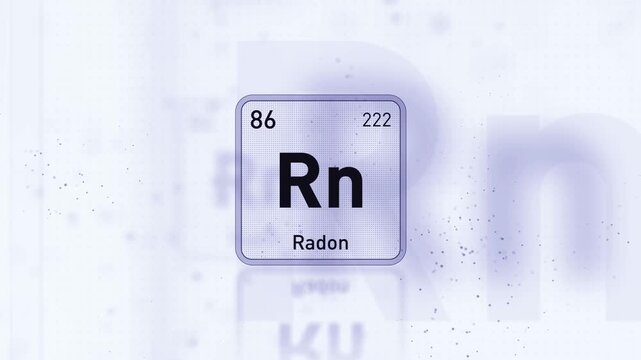 Periodic Table Element Radon Rn Animation. Modern and Minimal Design.