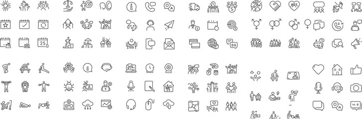Fototapeta premium Flat icons set of diverse people and activities