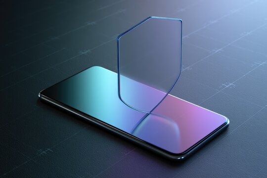 Smartphone screen protector display tempered glass shield for device protection and clarity