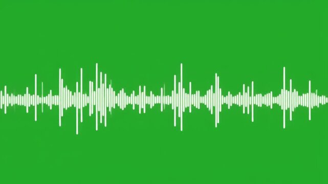White Sound Spectrum Flow on Green Screen Animation