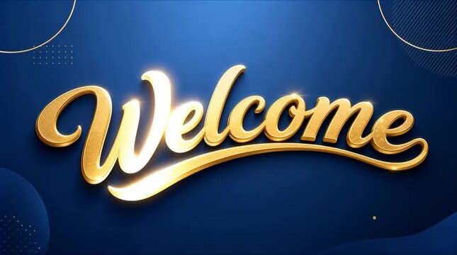 Welcome Text Effect with Modern 3D Typography Stylish Lettering Colorful Editable Font Design Creative Title Banner Logo Heading Graphic Template Isolated on Transparent Background