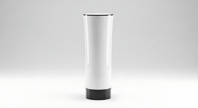 Modern cylindrical glass bottle with cap