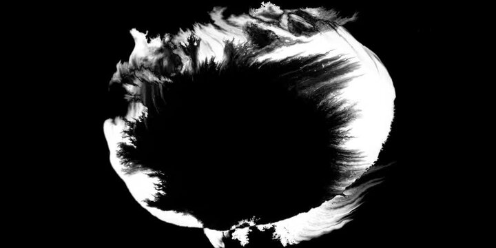 Ink Drops Transition on Black Background 4k Footage Ink Footage Transition White Ink Drops Falling on Black Background