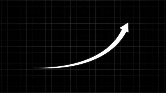 Business growth arrow and graph chart animation.  Success concept-business  arrow isolated on transparent background.  