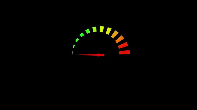 Speed metre Level Measuring animation. motion animation on a transparent background alpha channel Motion graphics of level miter concept.4K animation
