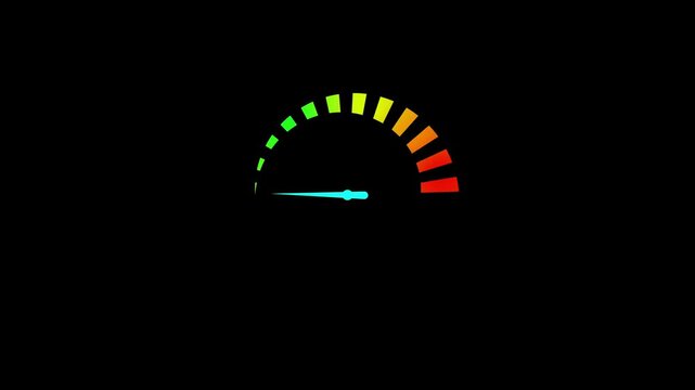 Speed metre Level Measuring animation. motion animation on a transparent background alpha channel Motion graphics of level miter concept.4K animation