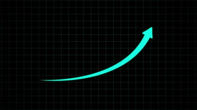 Business growth arrow and graph chart animation.  Success concept-business  arrow isolated on transparent background.  