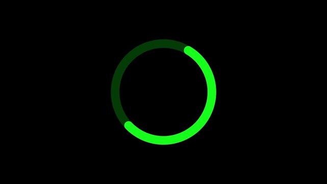 Circular retry refresh loop with rotating progress motion. Reload cycle animation for error recovery and repeat action. loading icon animation, in which a circle rotates on a black background