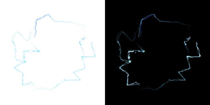Blue shockwave glowing Explosion Lightning effect anime Style. Lightning, energy blast, Magical spell and aura Power up VFX