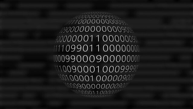 Binary Code Background on Computer Screen. Technical environment programming, binary code in the future. Programming concept.