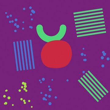 Colorful Abstract Graphic Design with Geometric Shapes and Dots transparent background