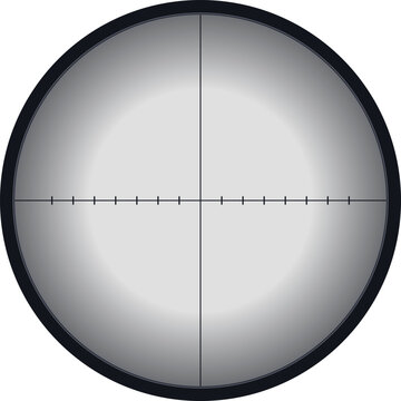 Gun and sniper scope reticle vector collection on transparent background, a set of rifle optic crosshairs including mil dot, duplex, BDC bullet drop compensator, chevron, holographic red dot, horsesho