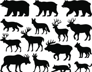 Obraz premium Collection of black silhouettes of... de