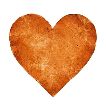 Rustic heart shape isolated on transparent background