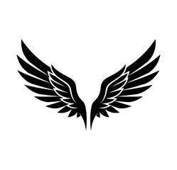 Fototapeta premium Elegant black wings silhouette design