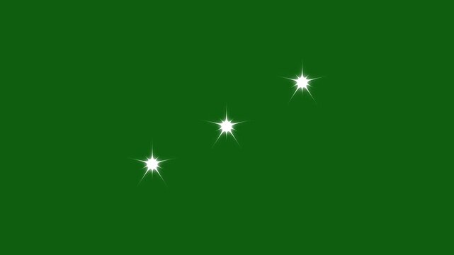 Twinkling stars glow and sparkle on green background with shimmering starburst light, pulsing white star fields, luxury night sky glitter effects and magical blinking twinkle animation in seamless 4k
