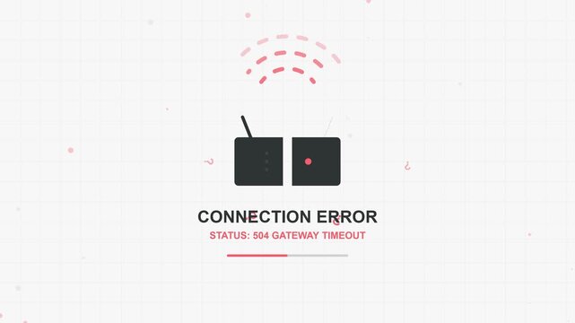 Connection network error illustration 4k background animation