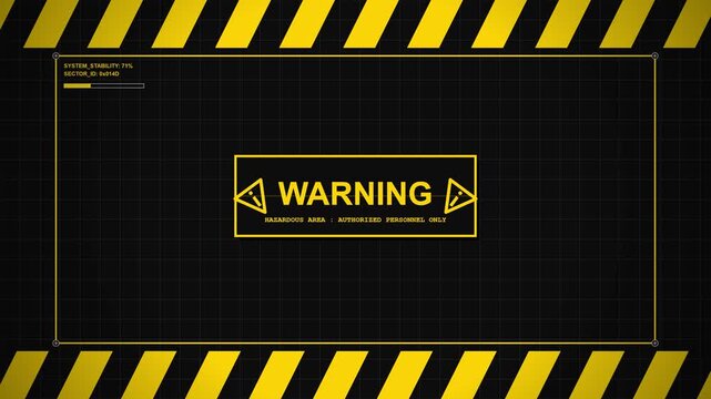 System failure imminent sign 4k background animation