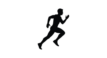 Obraz premium Running man silhouette against a white background