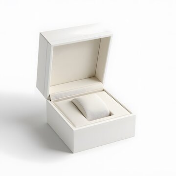 Floating White Luxury Watch Box Mockup Isolated on White Background
