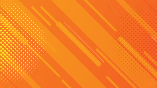 Abstract orange dynamic background with diagonal lines, vibrant yellow gradient motion vector, modern halftone pattern wallpaper for tech banners