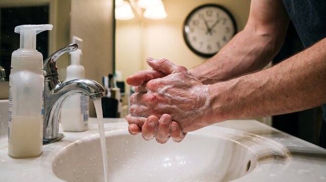 OCD Compulsive Hand Washing Ritual Close Up Mental Health Awareness Anxiety