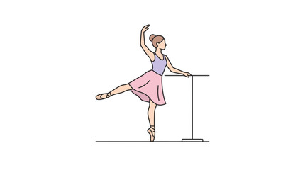 Ballet dancer practicing at barre in studio © Jaket