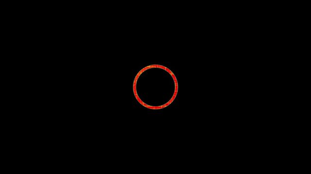 Abstract glowing red neon loading bar circle animated background 4k video, Abstract Neon Energy Ring Pulsating in Dark Space Animation