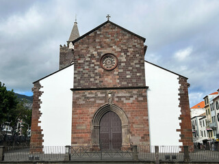 Fototapeta premium View of Cathedral on a day. Close-up. Funchal. Madeira. Portugal.