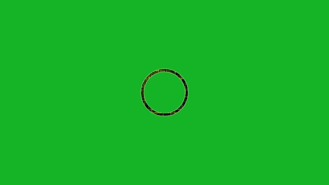 Beautiful colorful neon circle frame loading icon, circle with moving dot animation on green  background, Round circle picture frame with two tone neon color shade